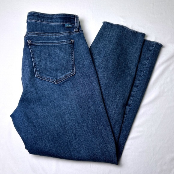 Jag Jeans Denim - JAG Cecilia Mid Rise Skinny Jeans Women Size 10 Raw Edge Hem Medium Wash Stretch